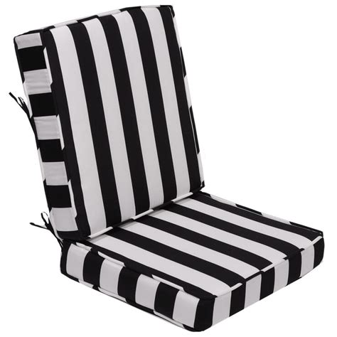 Black And White Striped Patio Chair Cushions