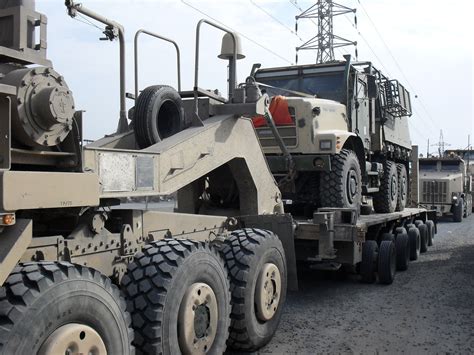 Irony My Army M1070 Hauling A Marine Transpo Truck In Iraq Military