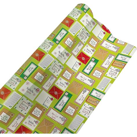 Christmas Wrapping Paper Green Letters 12m Each Woolworths