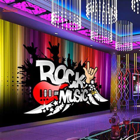 Rock and roll (often written as rock & roll, rock 'n' roll, or rock 'n roll) is a genre of popular music that evolved in the united states during the late 1940s and early 1950s. Large Abstract Rock'n Roll Music KTV 3D Room Wallpaper ...