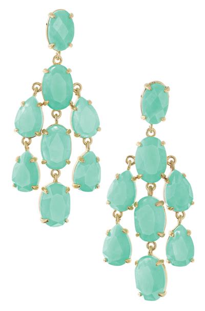Aqua Stone Gold Chandelier Earrings Everything Turquoise