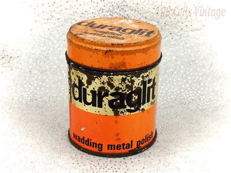 Duraglit Wadding Metal Polish Empty Vintage Tin Household Etsy