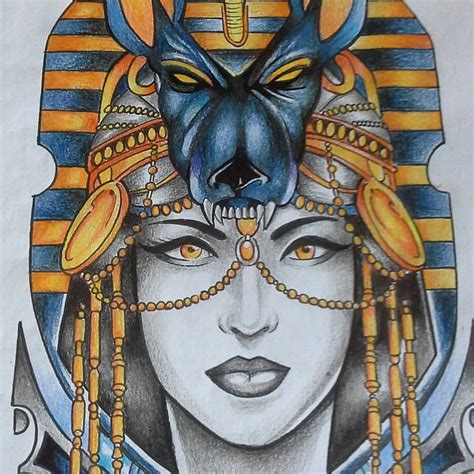 jim perez auf instagram „cleopatra and anubis egyptian tattoo design cleopatra egypt anubis