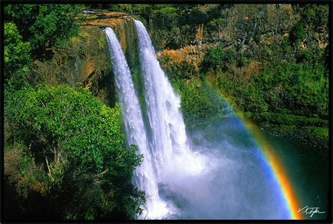 Wailua Falls Rainbow Kauai