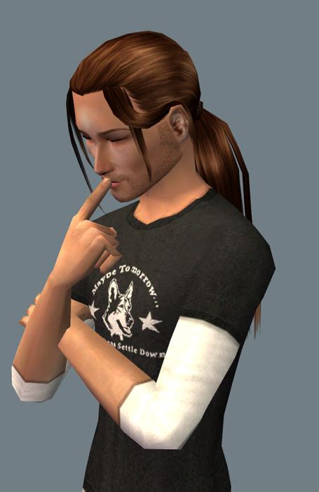 Mod The Sims Nouk Male Ponytail A Long Sexy Ponytail For Your Sim