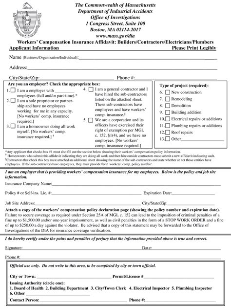 Workers Comp Affidavit Fill Online Printable Fillable Blank