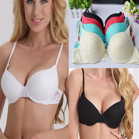 2019 Women Sexy Underwire Padded Push Up Embroidery Lace Bra 32 34 36