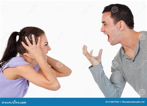 Young Couple Shouting At Each Other Stock Image Image Of Beauty