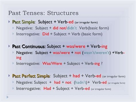 Past Tenses Past Perfect Past Simple And Continuous