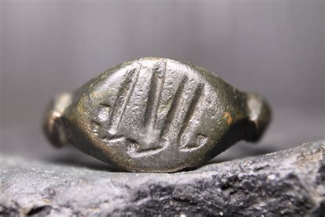 Ancient Bronze Engraved Ring Authentic Ring Unique Ring Etsy
