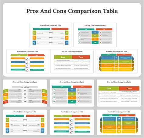 Pros And Cons Comparison Table Ppt And Google Slides Themes