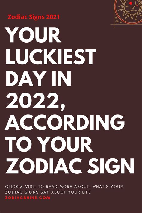 Your Luckiest Day In 2022 According To Your Zodiac Sign Read Catalogs