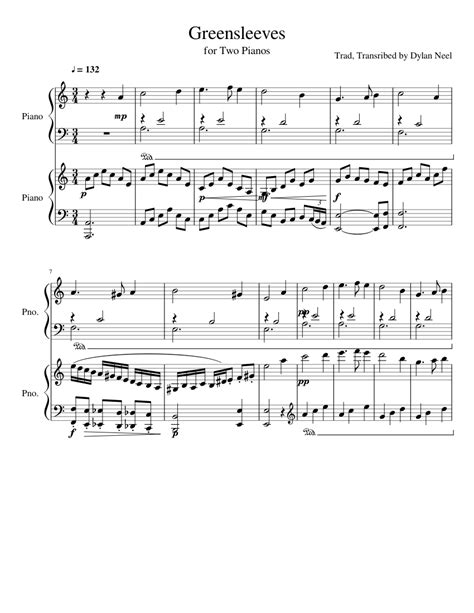Greensleeves sheet music is a piece of popular music and also a traditional folk song. Greensleeves for Piano Duet Sheet music for Piano ...