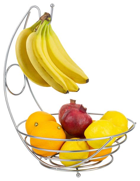 Simplicity Collection Fruit Bowl Banana Tree Satin Chrome Modern