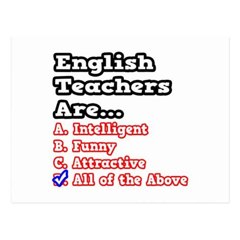 English Teacher Quizjoke Postcard