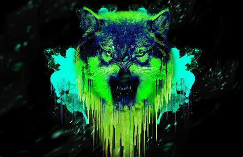 Neon Wolf Digital Art By Kirstin Meakin