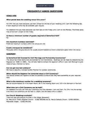 Fillable Online Frequently Asked Questions Somerford Hall Fax Email