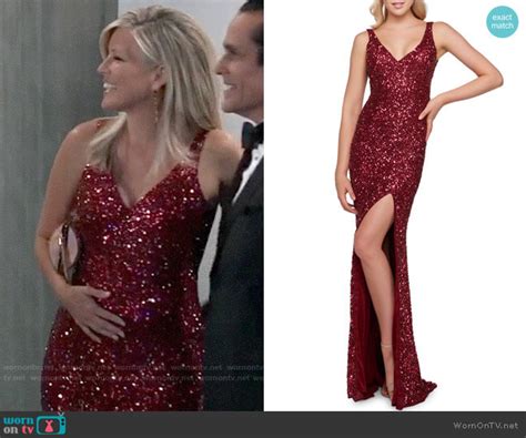 wornontv carly s red sequin nurse s ball gown on general hospital laura wright clothes and