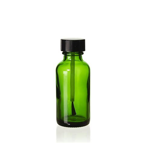 1 Ounce 30 Ml Green Glass Bottle With Brush Cap Free Shipping