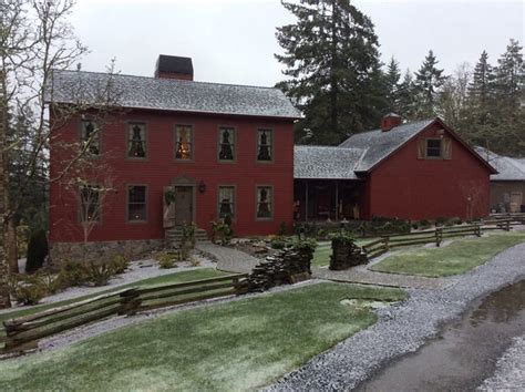 The barn is old but the owners have done a great job restoring it. barn red with olive green trim in 2019 | Exterior house ...