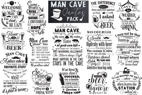 Man Cave Quotes Pack Graphic By Nerd Mama Cut Files · Creative Fabrica