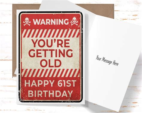 funny 61st birthday card for him 61st birthday card for best etsy