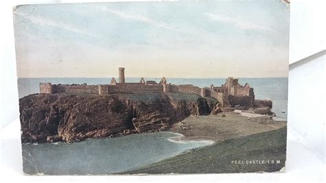Antique Postcard Peel Castle Isle Of Man Uk Posted C1905 Etsy