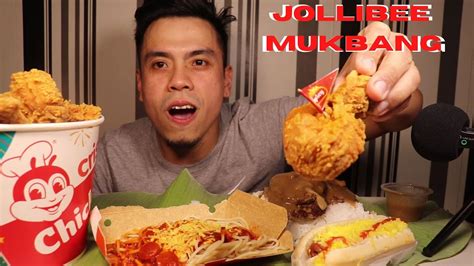 jollibee mukbang jollibee chicken joy and burger steak mukbang asmr mukbang philippines youtube