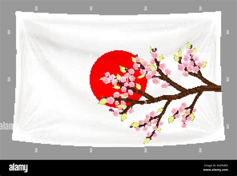3d Flag Of The Sakura Stock Vector Images Alamy