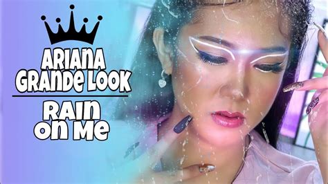Rain On Me Ariana Grande White Eye Liner Make Up Look Murang Make For Rain On Me Look Youtube