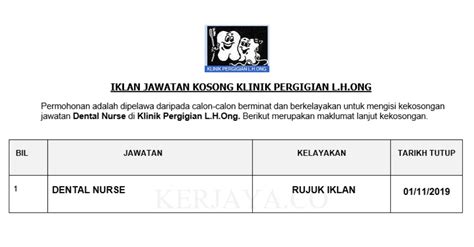 20 patients reviewed this clinic & 100% would recommend it. Jawatan Kosong Terkini Klinik Pergigian L.H.Ong ~ Dental ...