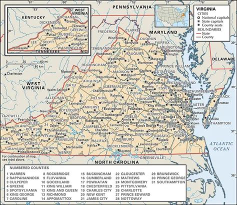Labeled Map Of Virginia With Capital And Cities