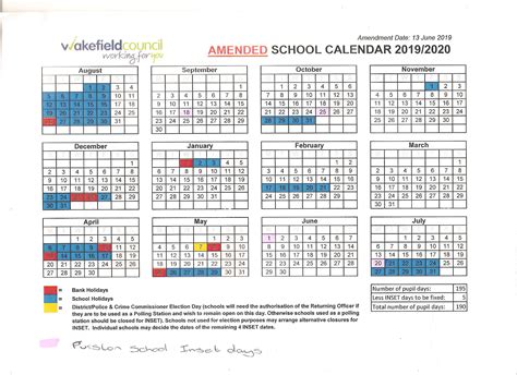 Purston Infant School Blog Archive School Calendar 2019 2020