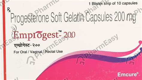 Emprogest 200 Mg Oralvaginalrectal Capsule 10 Uses Side Effects