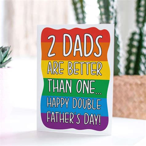 2 Dads Card A6 Cute Gay Fathers Day Card Uk