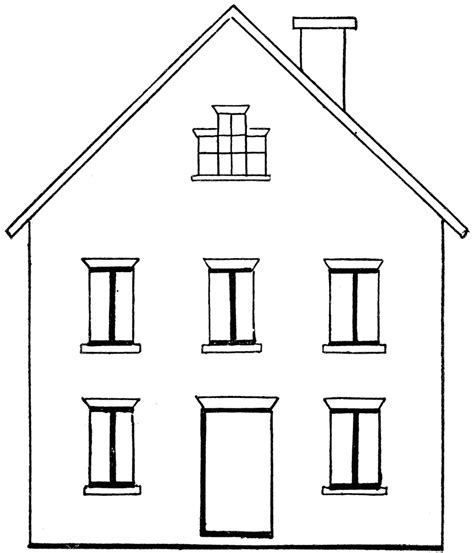 Linear architectural sketch detached house. House Coloring Pages Printable | Simple house drawing ...