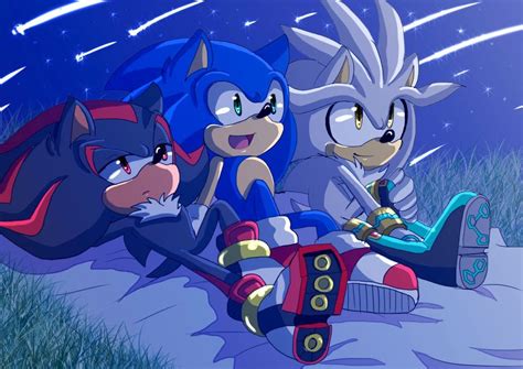 Sonic Silver And Shadow The Hedgehogs Stars In The Night Sonic And