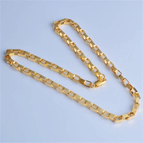 New Designer Fashion Heavy 18k Yellow Gold Plated Mens Necklace