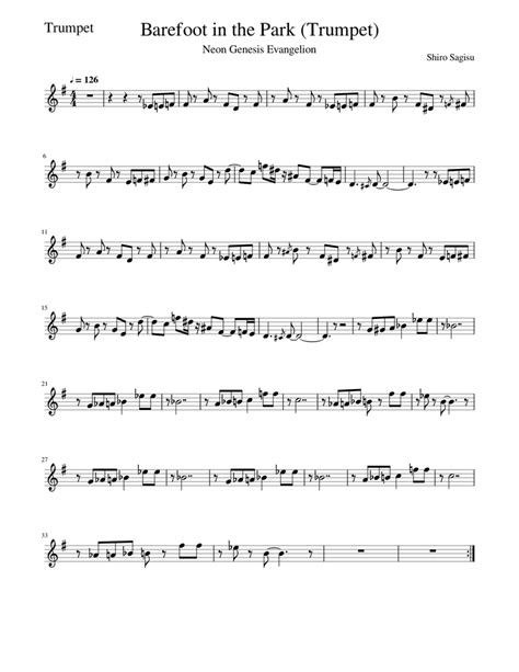 Barefoot In The Park Trumpet Neon Genesis Evangelion Sheet Music