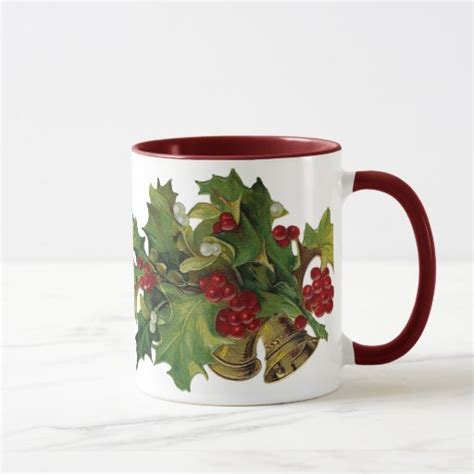 Victorian Holly Christmas Mug Zazzle