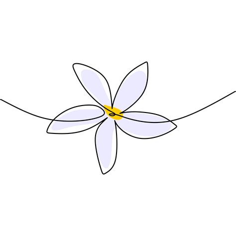 Beautiful Flower In Minimal Line Style Continuous Single Line Drawing