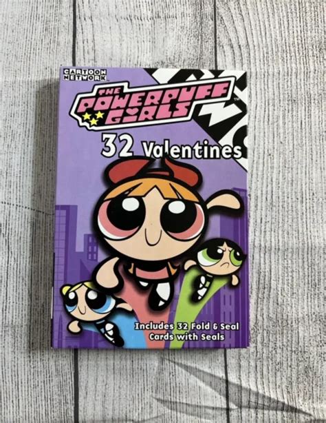 VINTAGE 1999 CARTOON Network Powerpuff Girls Valentines Day Cards 32