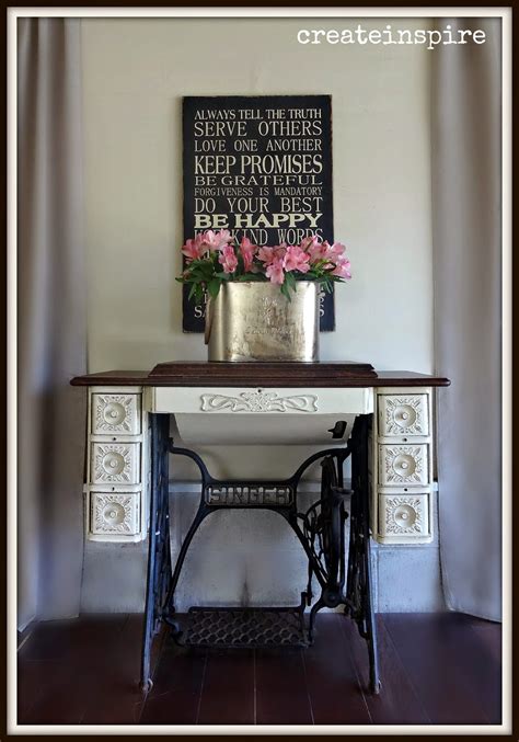 This is a diy table that you can make for your craft room. {createinspire}: Singer Sewing Machine Table