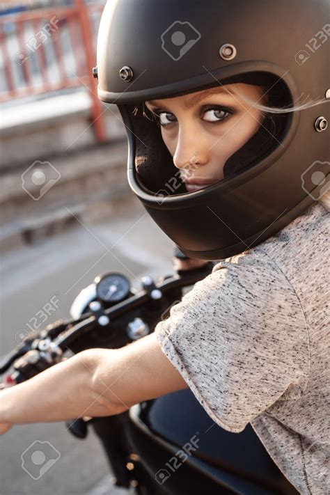 Female Biker Open Face Helmets Bike Gear Blonde Women Biker Girl Outdoor Lifestyle Woman