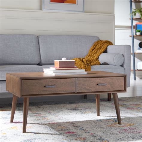 Mozart Mid Century 2 Drawer Coffee Table