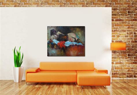 Large Abstract Women Painting Nude Oil Painting Erotic Art Etsy