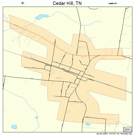 Cedar Hill Tennessee Street Map 4711980