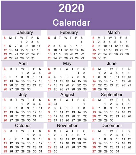 Take Calendar With Area To Write 2020 Calendar Printables Free Blank