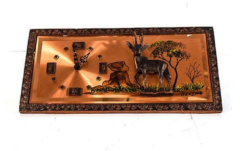 Sold At Auction Gastone Copper Creations Wall Clock With 3d Gazell