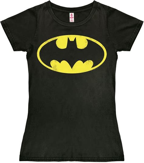 Logoshirt Batman Womens Short Sleeve Crew Neck Girls T Shirt Black